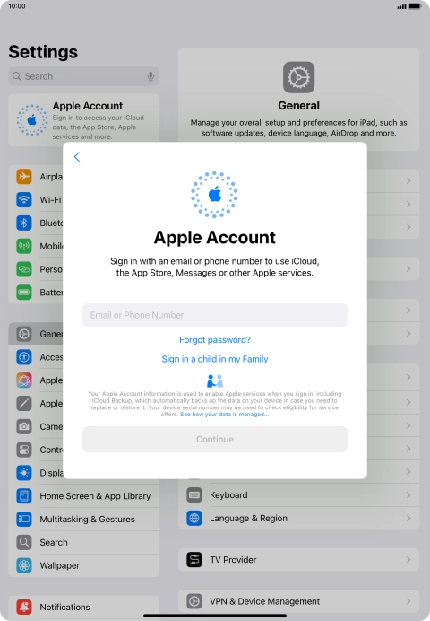 Press Email or Phone Number and key in the username for your Apple ID.