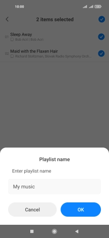 Key in a name for the playlist and press OK.