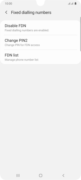 Press Disable FDN.