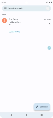 Press the email account icon.