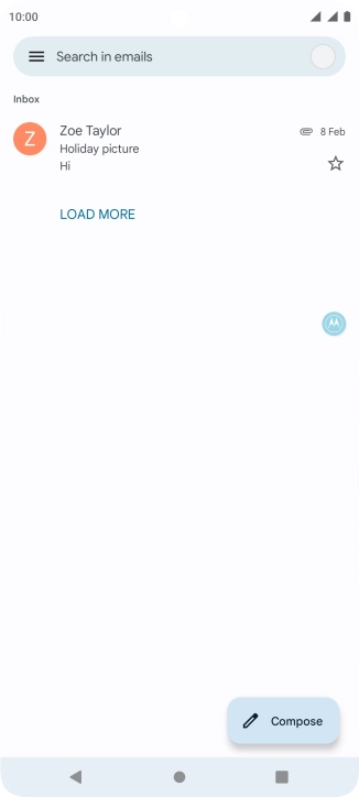 Press the email account icon.