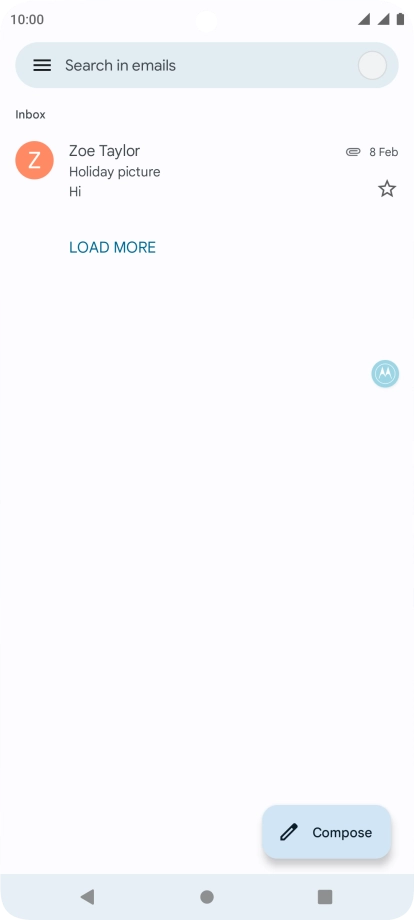 Press the email account icon.