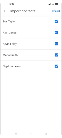 Press the fields next to the required contacts.