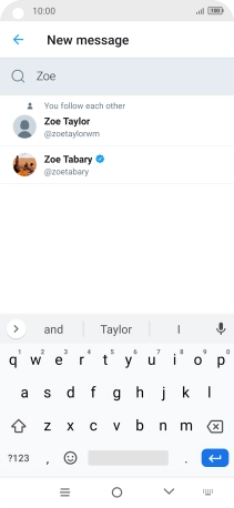 Key in the first letters of the recipient's name and press the required contact.