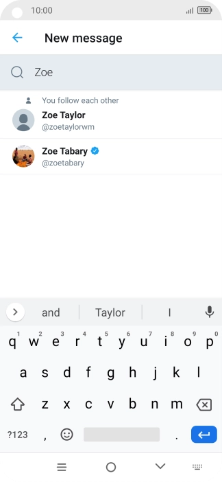 Key in the first letters of the recipient's name and press the required contact.