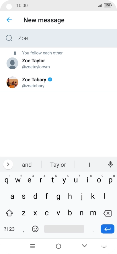 Key in the first letters of the recipient's name and press the required contact.