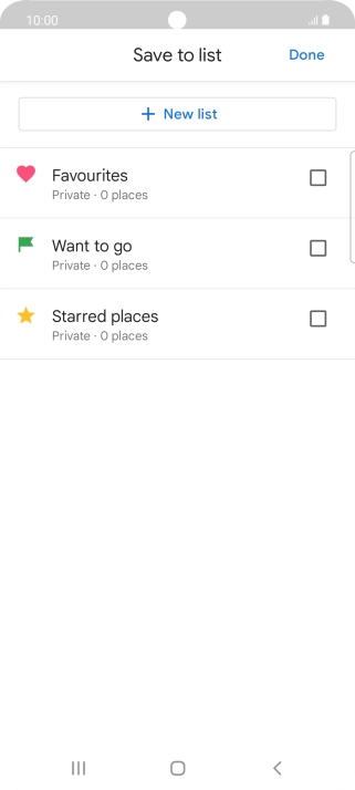 Press the required setting.