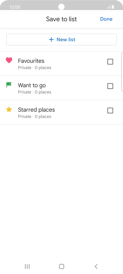 Press the required setting.