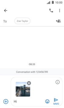 Press the send icon when you've finished your picture message.