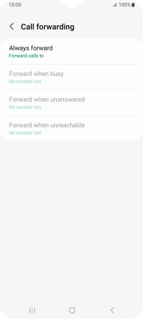 Press the required divert type.