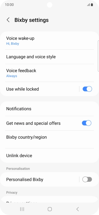 Follow the instructions on the screen to select the required settings.