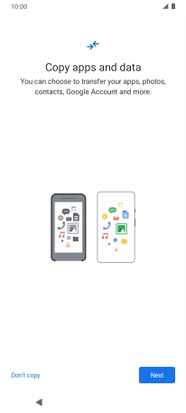 You can transfer the contents of another phone to your phone when it's activated for the first time and after a factory reset. When this screen is displayed, your phone is ready to transfer contents from another phone.