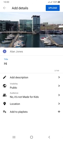 Key in the required text and press UPLOAD.