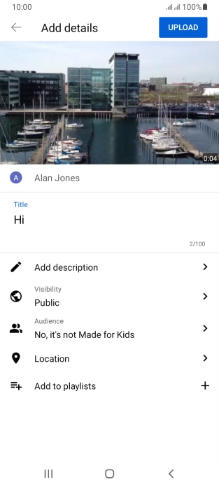 Key in the required text and press UPLOAD.