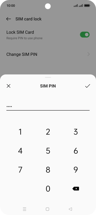 Key in the new PIN again and press the confirm icon.