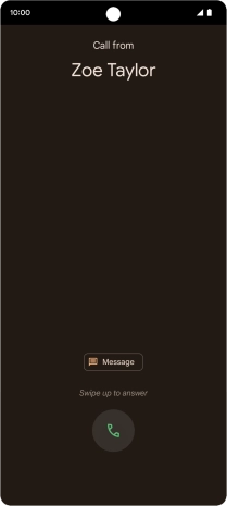 Press and drag the accept call icon upwards.