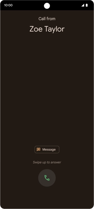 Press and drag the accept call icon upwards.