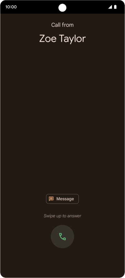 Press and drag the accept call icon upwards.
