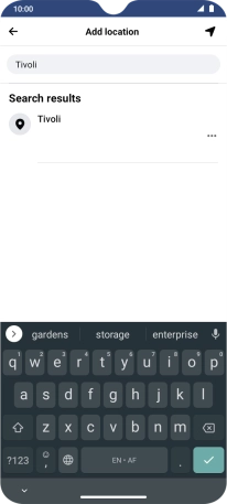Press the required location.