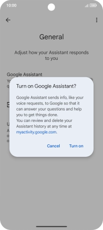 If you turn on the function, press Turn on.