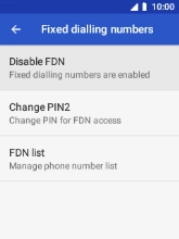 Select Disable FDN.