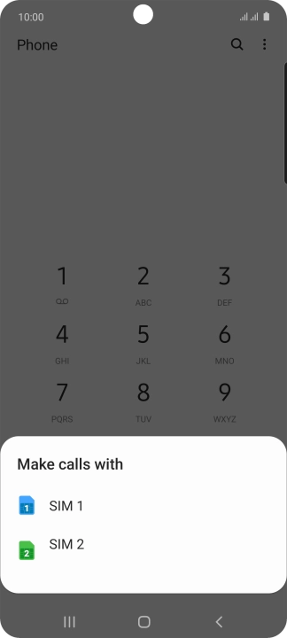 Press the required SIM. Follow the instructions to listen to your messages.