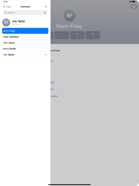 Press the new contact icon.
