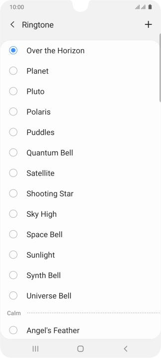 Press the add ring tone icon.