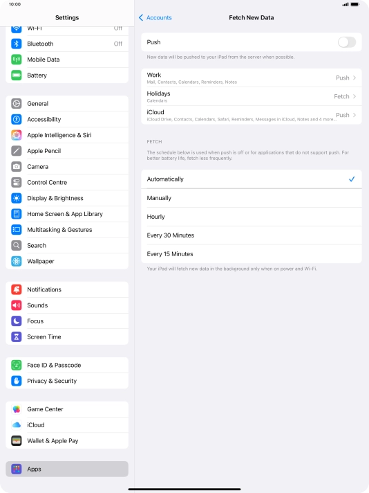 If you turn off the function, press the required setting.