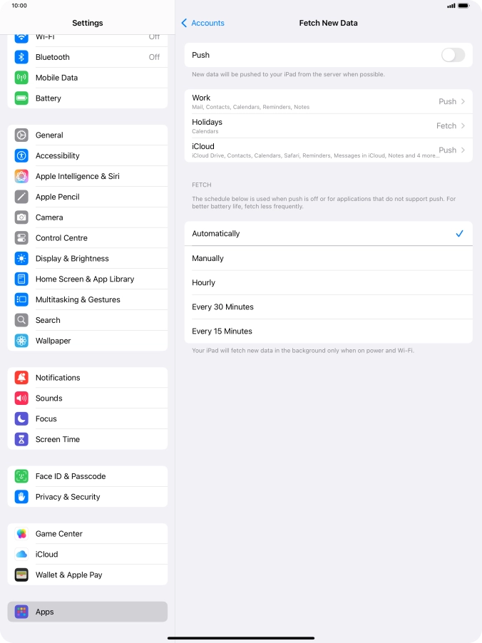 If you turn off the function, press the required setting.