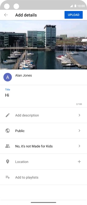 Key in the required text and press UPLOAD.