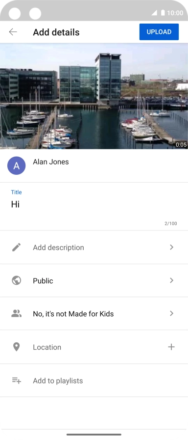 Key in the required text and press UPLOAD.