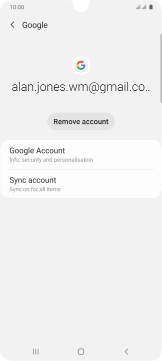 Press Sync account.