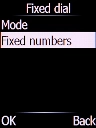 Select Fixed numbers and press the Left selection key.