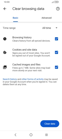 Press the fields next to the required data types.