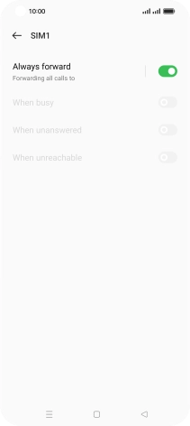 Press the indicator next to the required divert type.