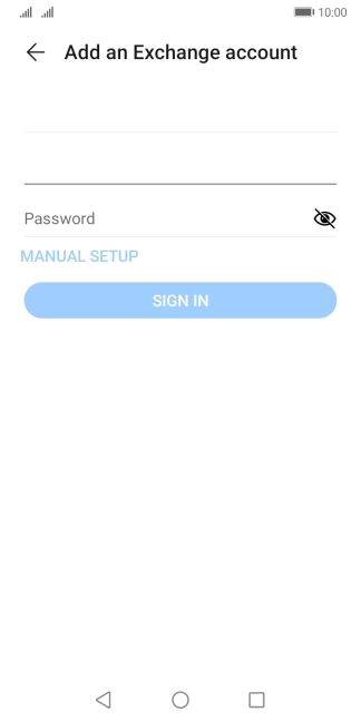 Press Password and key in the password for your email account.