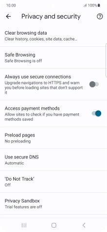 Press Clear browsing data.