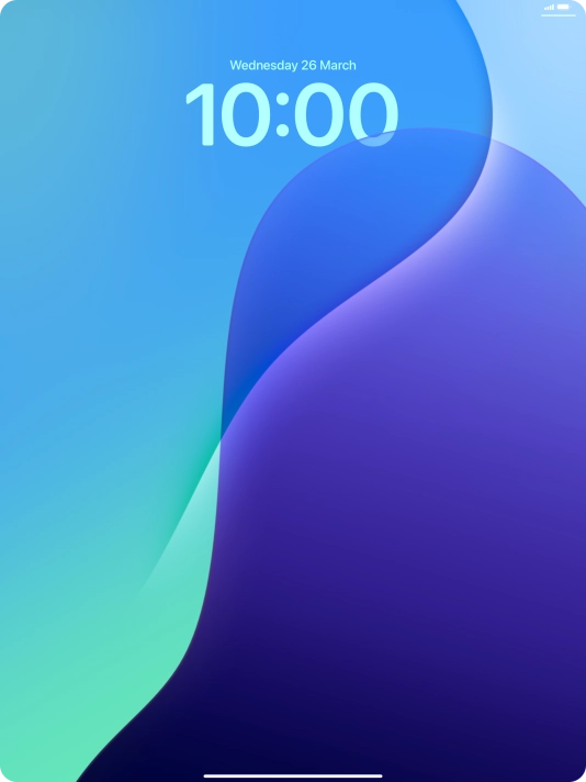 Press and hold anywhere on the lock screen.