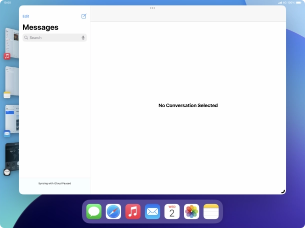 To open a non-visible running application, press the menu icon.