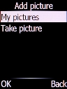 Select My pictures and press the Left selection key.