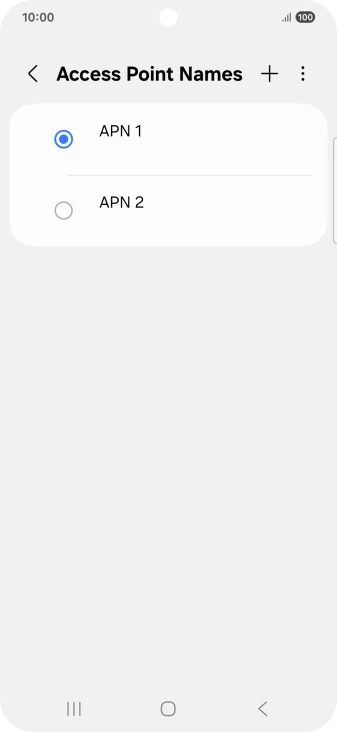 Press the field next to the data connection to activate it.
