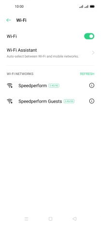 Press the required Wi-Fi network.