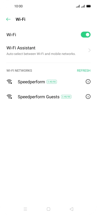 Press the required Wi-Fi network.
