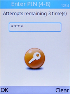 Key in your PIN and press the Left selection key.
