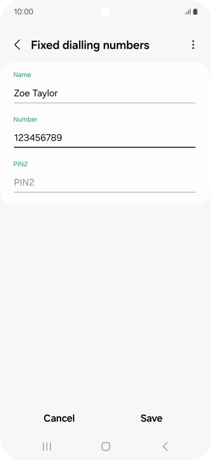 Press PIN2 and key in your PIN2. The default PIN2 is 1111.