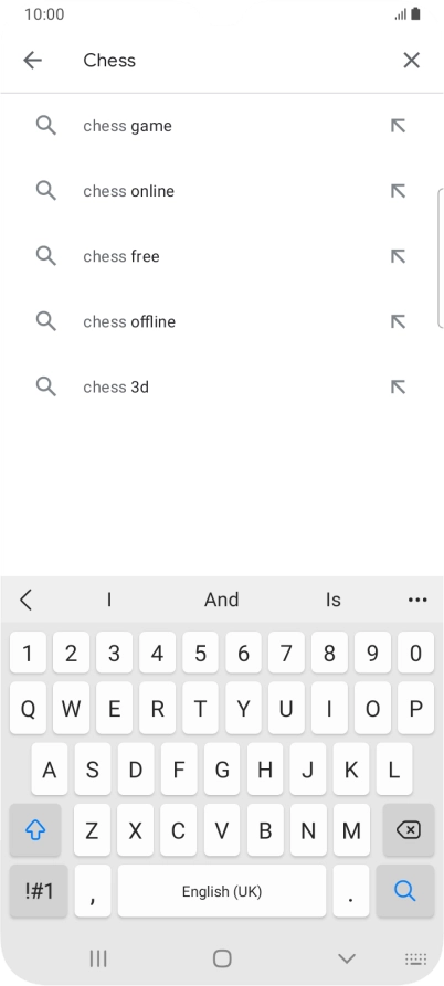 Key in the name or subject of the required app and press the search icon.