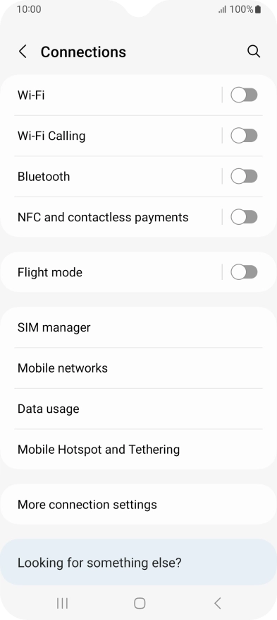 Press Data usage.