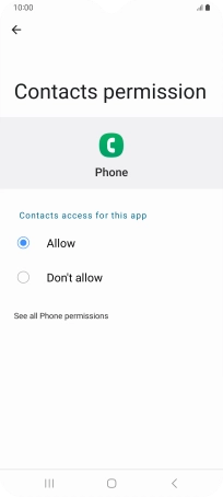 Press the required setting.