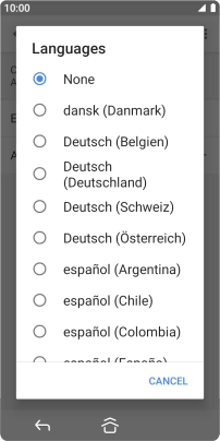 Press the required language.